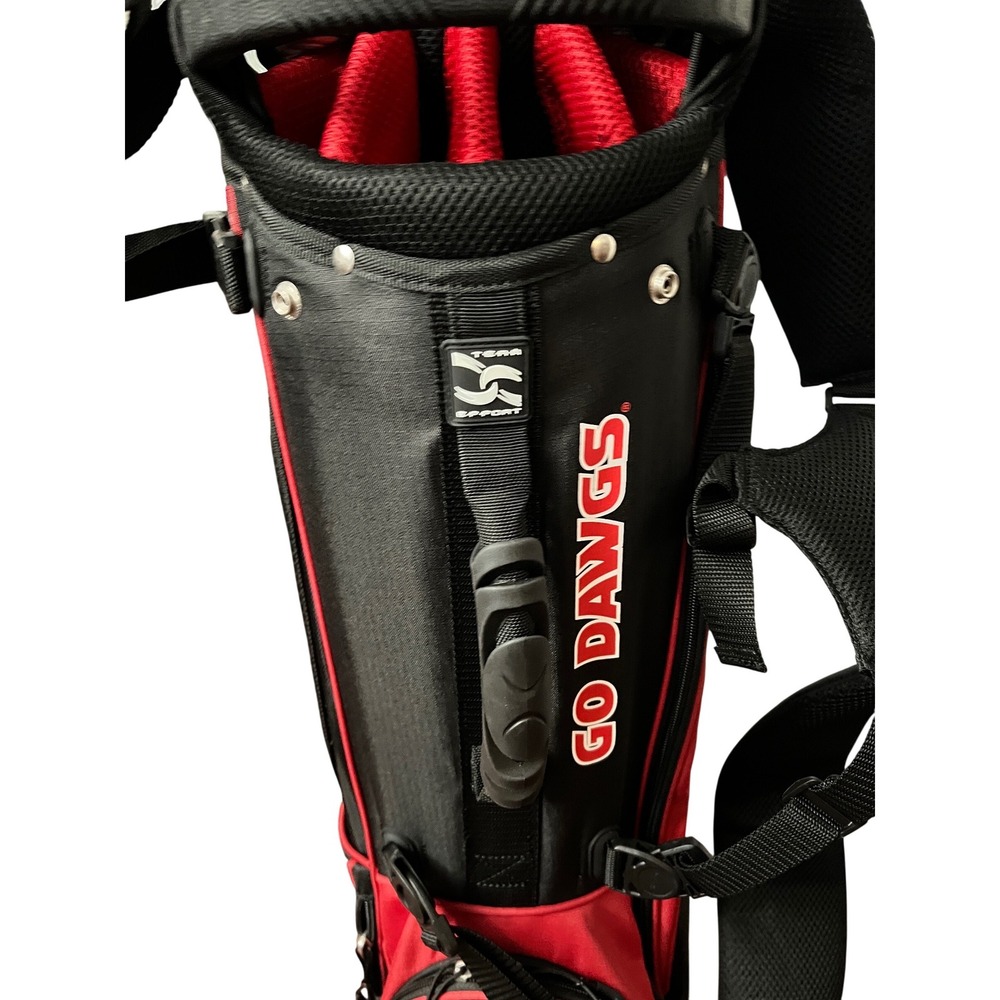 Team Effort Georgia Bulldogs Caddie Carry Hybrid Golf Bag 14-Way Black Red NEW - Picture 3 of 10